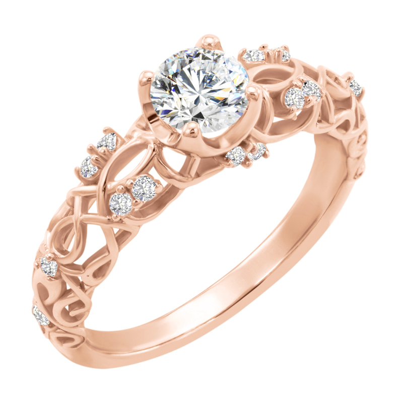 Vintage zásnubní prsten s certifikovaným GIA diamantem Trinity