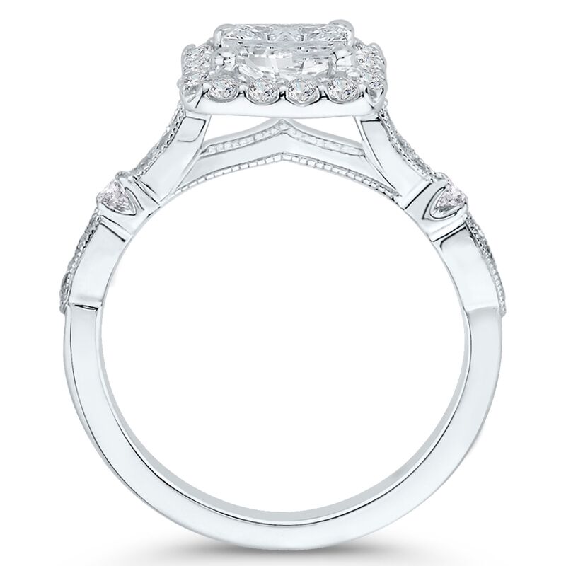 Zlatý zásnubní prsten s princess diamantem 46256
