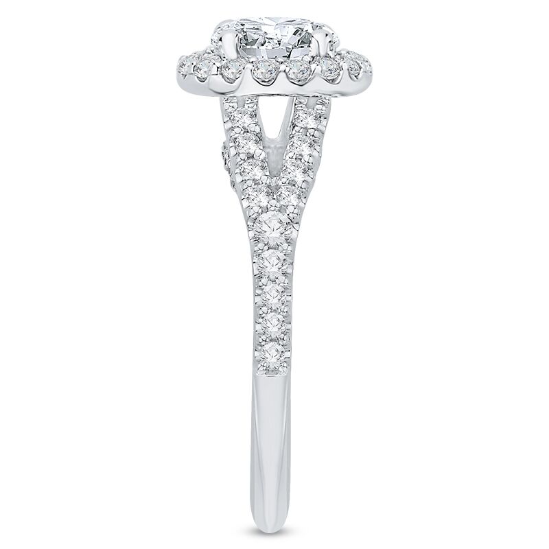 Romantický zásnubní prsten v halo stylu s diamanty 46386