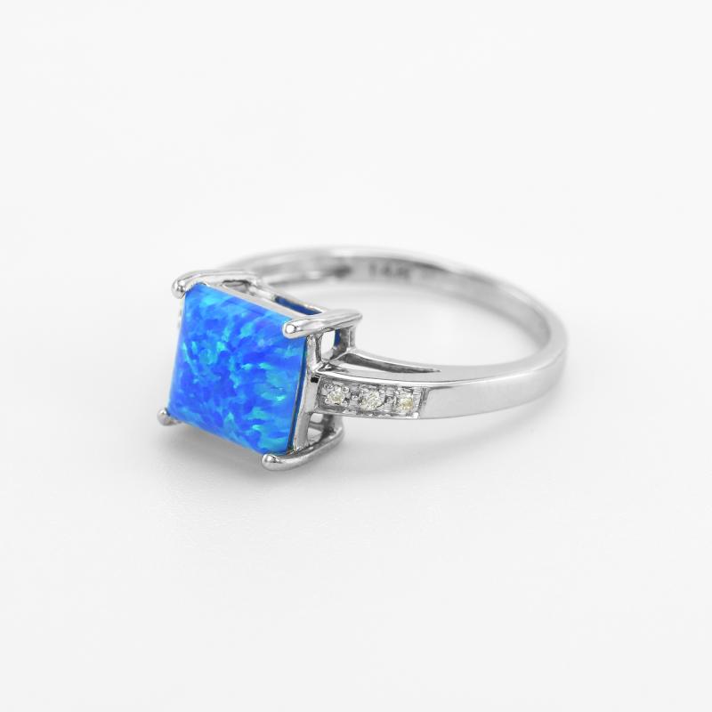 Opálový prsten s diamanty 46686