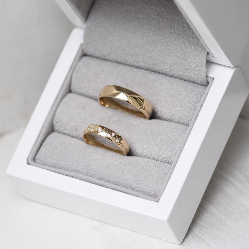 Zlaté diamantové snubní prsteny 47966