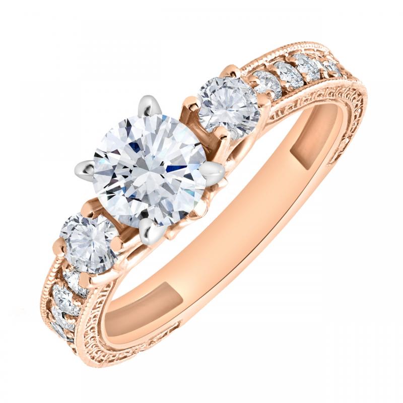 Zlatý zásnubní prsten vykládaný diamanty Janessa