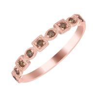 Zlatý eternity prsten s champagne diamanty Sanel