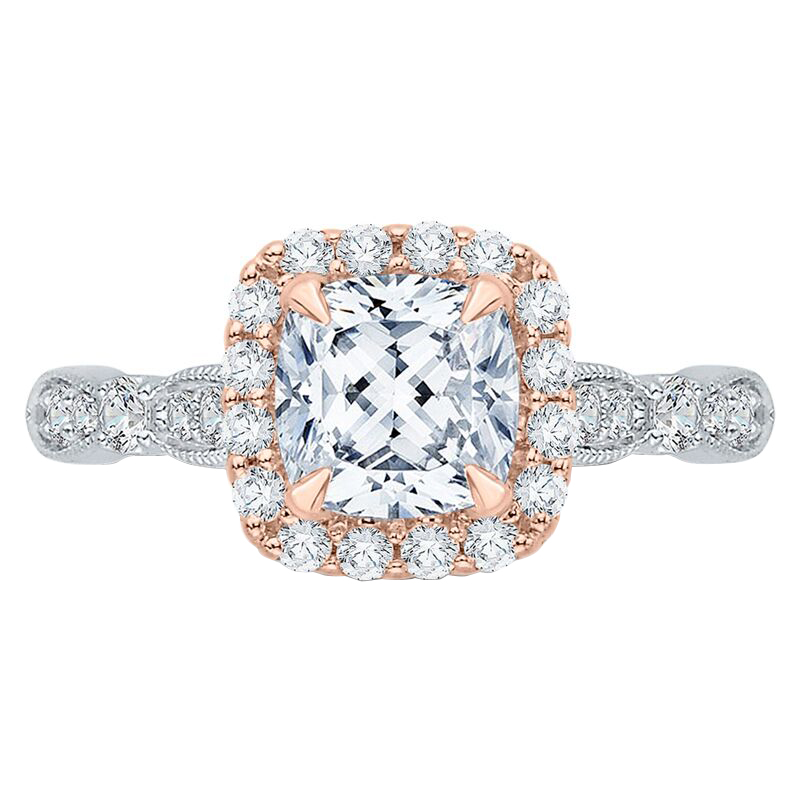 Diamantový zásnubní prsten v halo stylu ze zlata