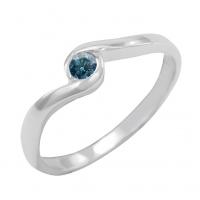 Zlatý zásnubní prsten s modrým diamantem Izis