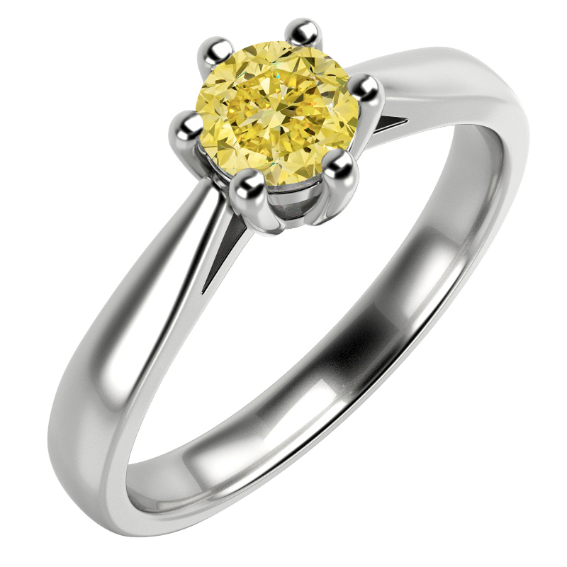 Zásnubní prsten se žlutým diamantem Sati