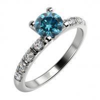 Zásnubní prsten s modrým diamantem Megha