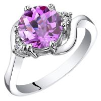 Prsten ze zlata s růžovým safírem a diamanty Eliza