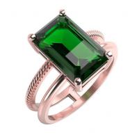 Zlatý prsten s emerald diopsidem Arses