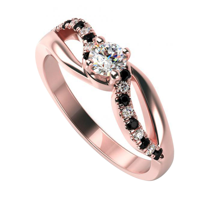 Prsten z růžového zlata Ewie 59816