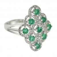 Zlatý smaragdový prsten s diamanty Siale