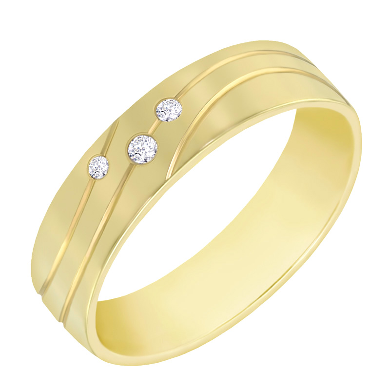 Elegantní zlatý snubní prsten 60556
