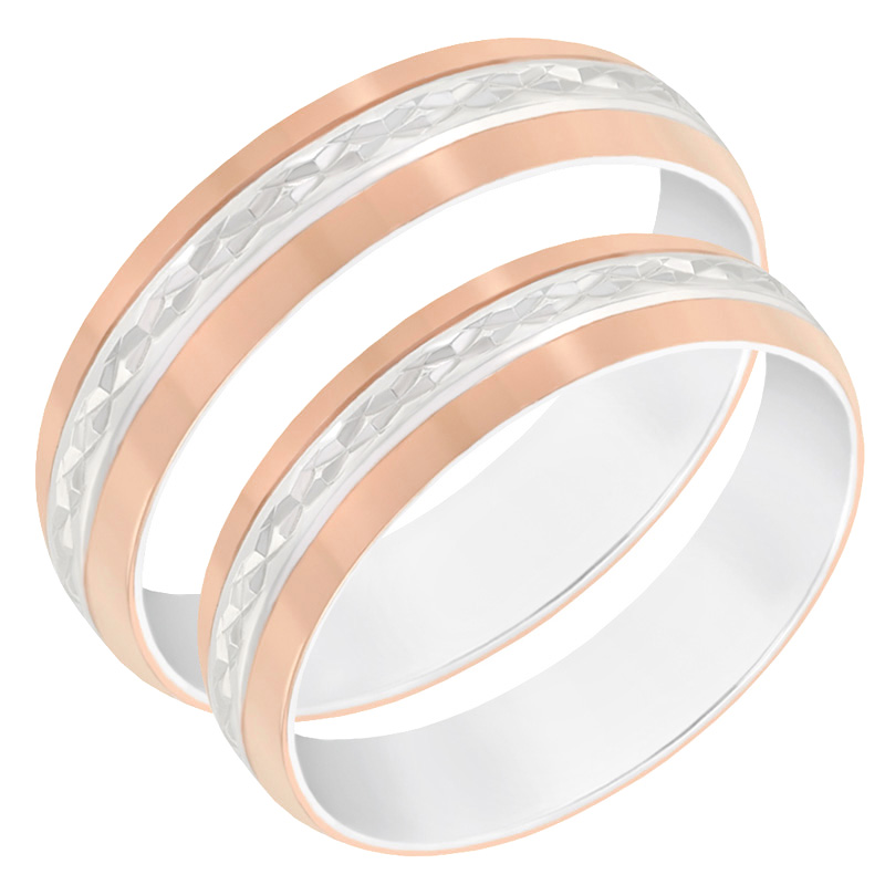 Růžovozlaté snubní prsteny 60626