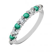 Platinový eternity prsten se smaragdy a diamanty Morris