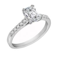 Platinový zásnubní prsten s emerald diamantem Lonia
