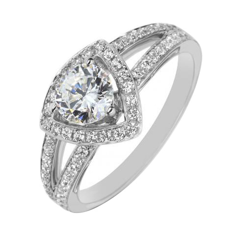 Platinový zásnubní prsten s diamanty Odesa