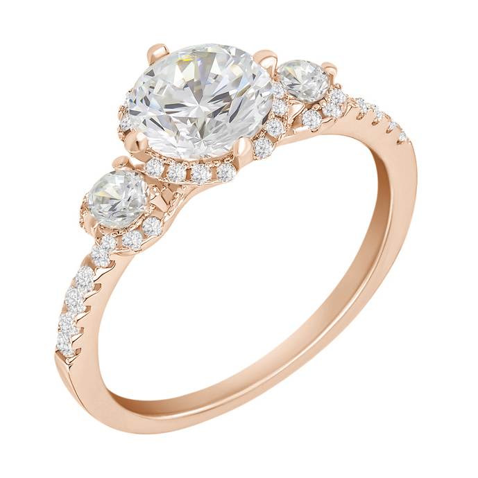 Zásnubní prsten se třemi diamanty 66086