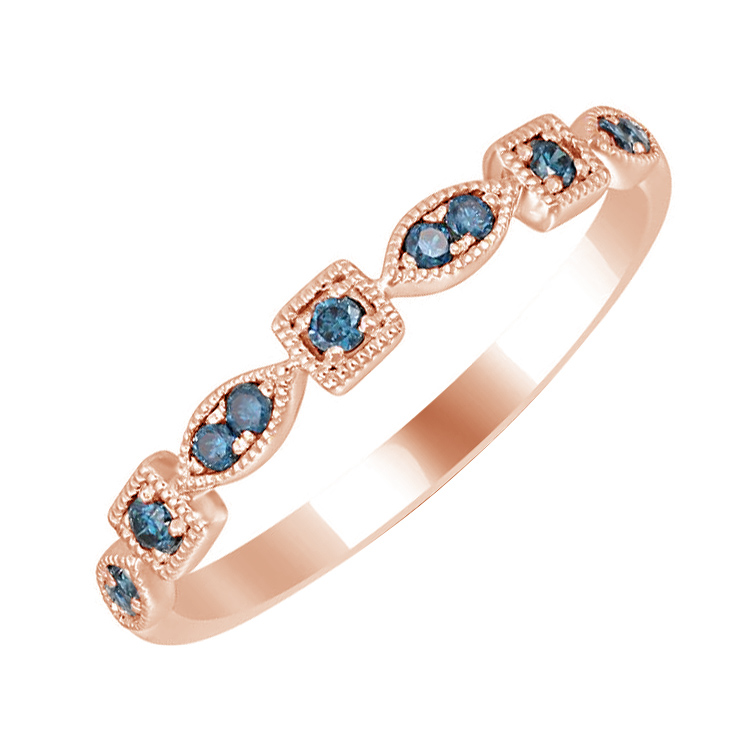 Zlatý eternity prsten s modrými diamanty 69756