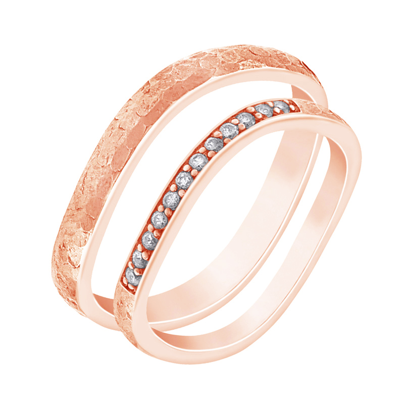 Tepané snubní prsteny z růžového zlata