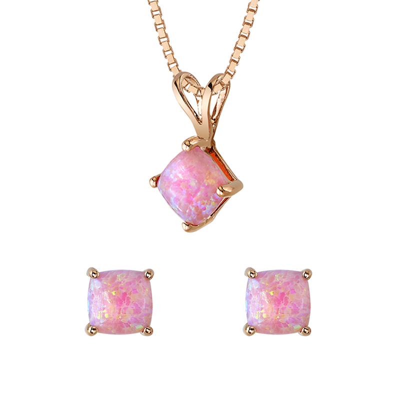 Kolekce zlatých šperků s růžovými opály