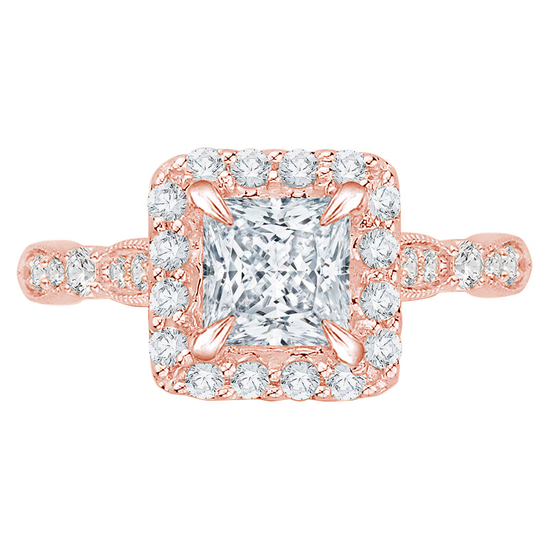 Diamantový prsten z růžového zlata 74276