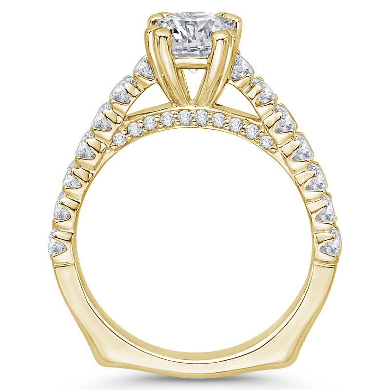 Zlatý zásnubní prsten s diamanty 74306