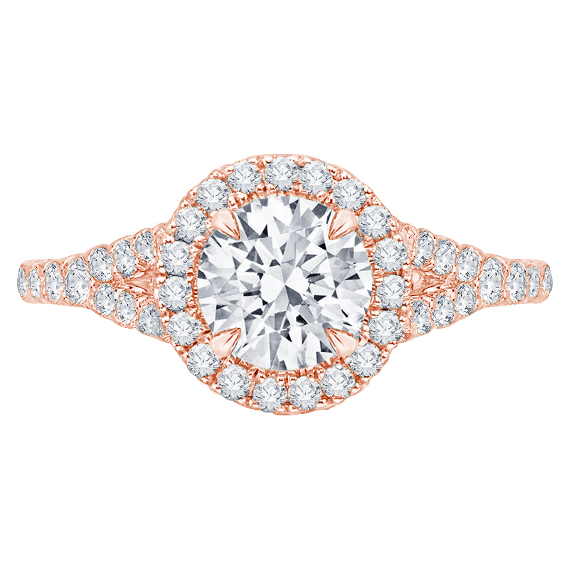 Zásnubní diamantový prsten z růžového zlata 74636