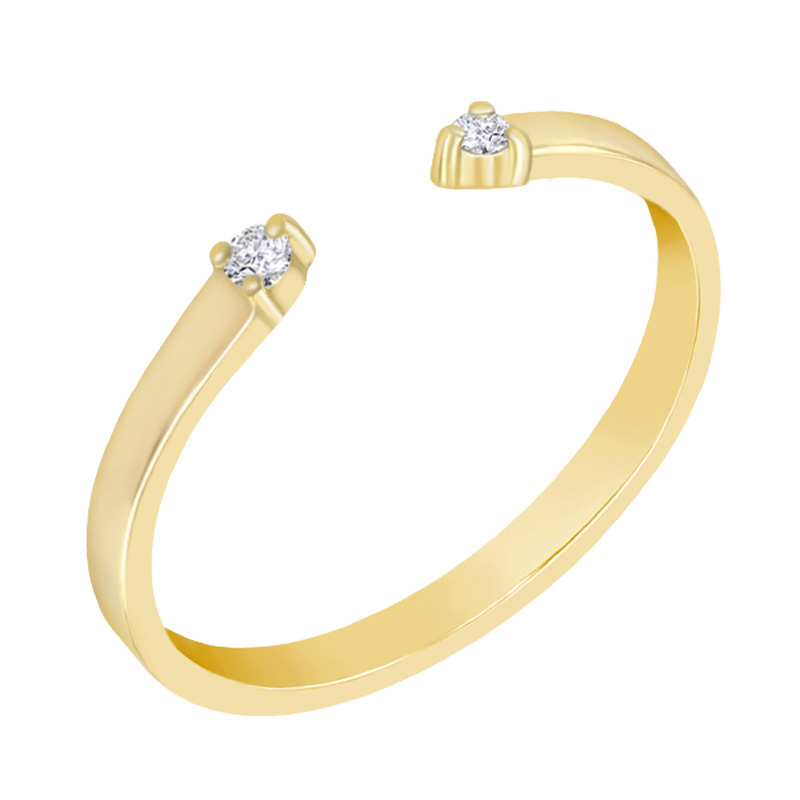 Netradiční zásnubní prsten ze zlata s diamanty
