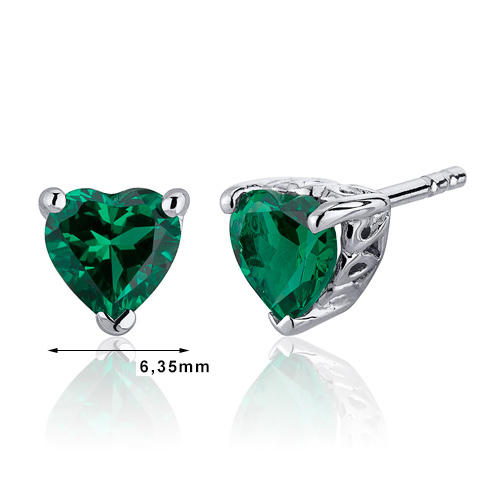 Smaragdové náušnice srdce 75056