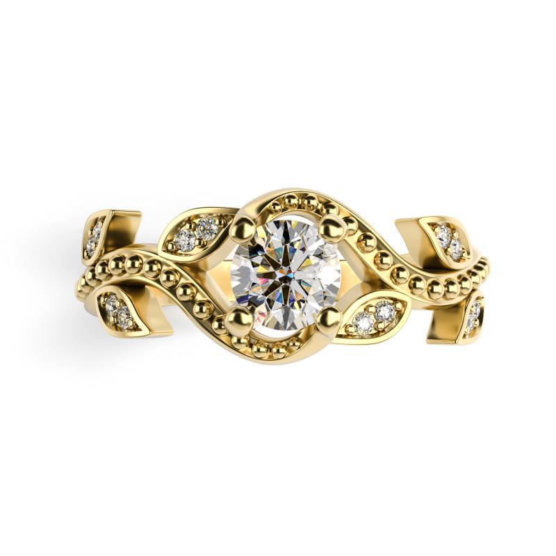 Zlatý diamantový prsten 75516