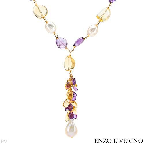 Enzo Liverino náhrdelník s perlami