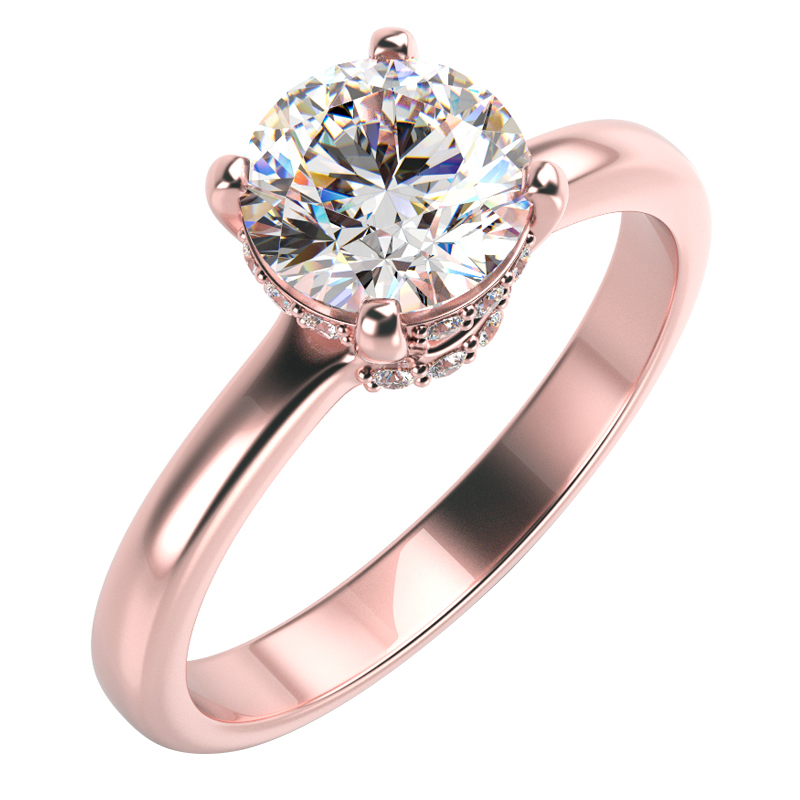 Zásnubní zlatý prsten s diamantmi Xela