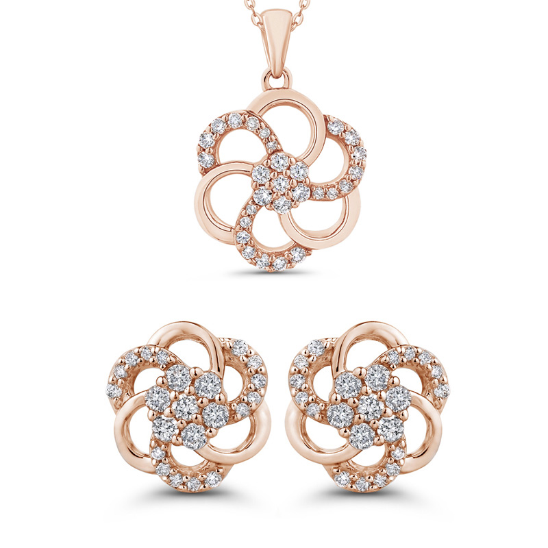 Kolekce šperků s diamantovými květy