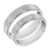 Platinové snubní prsteny se třemi diamanty Tabitha