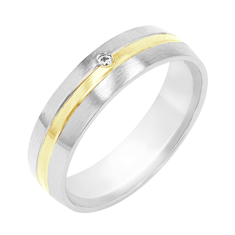 Snubní prsten z kombinovaného zlata 78806