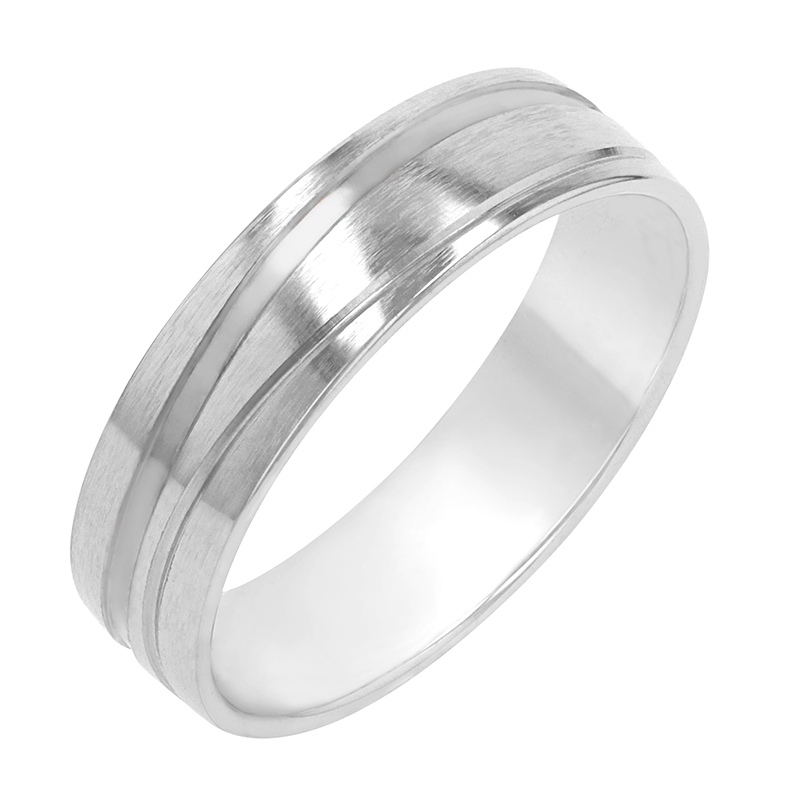 Pánský snubní prsten z bílého zlata