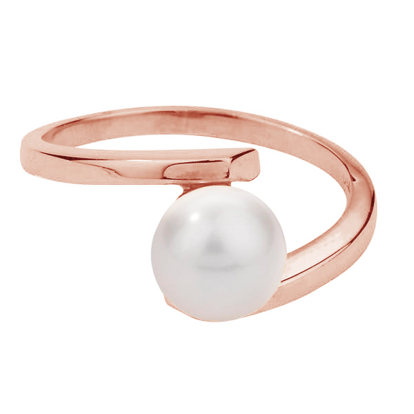 Minimalistický perlový prsten z růžového zlata