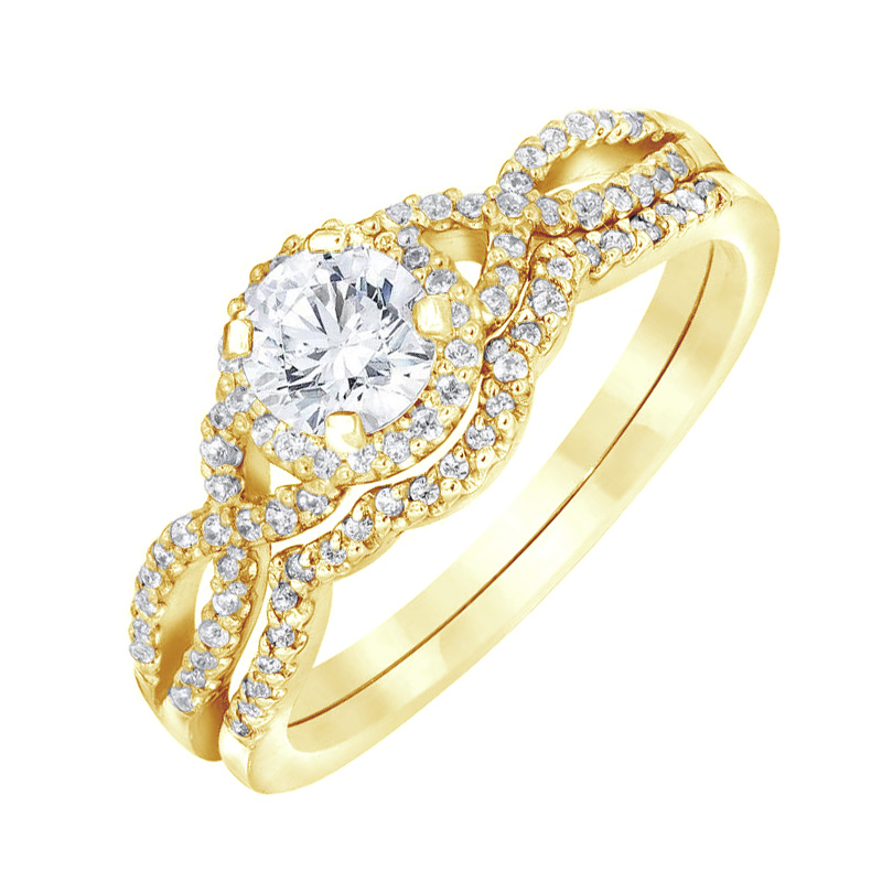 Zlatý set prstenů s diamanty