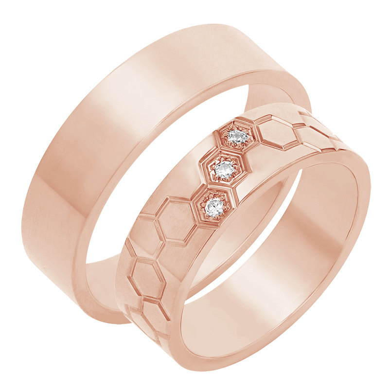 Snubní prsteny z růžového zlata 80346