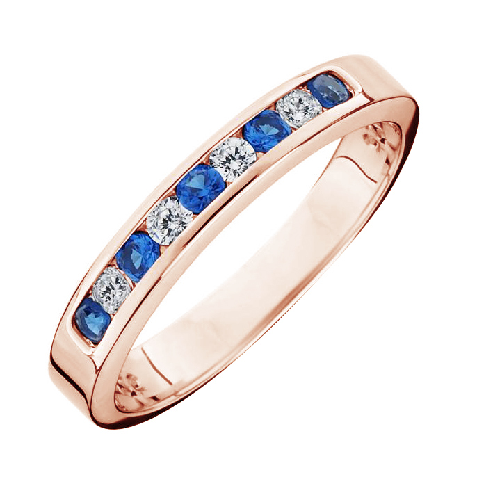 Safírový prsten z růžového zlata 80666