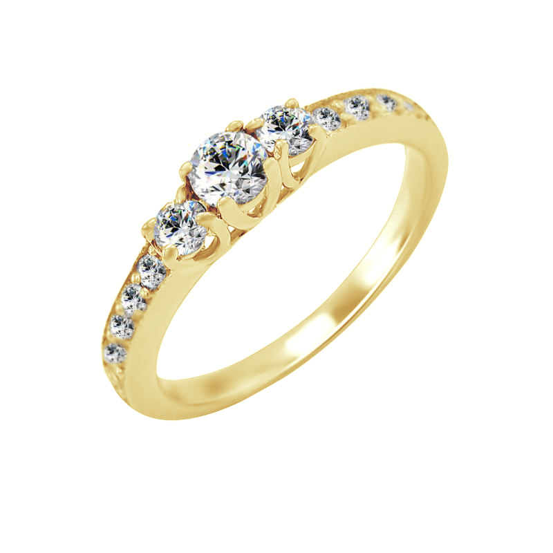 Zlatý prsten s diamanty 81846