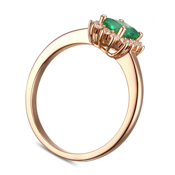 Smaragdový zlatý prsten 8456