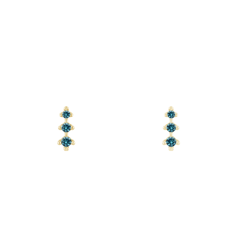 Minimalistické náušnice s modrými diamanty 86016
