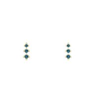 Minimalistické náušnice s modrými diamanty Nara
