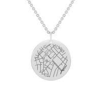 Stříbrný disk s diamantem a mapou dle vašeho výběru Abhay