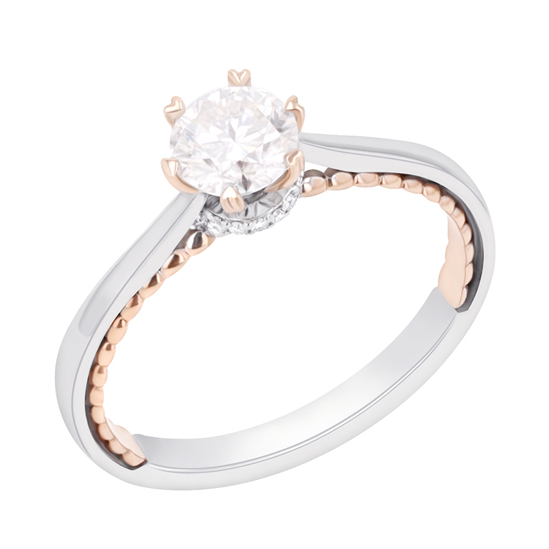 Romantický zásnubní prsten s moissanitem