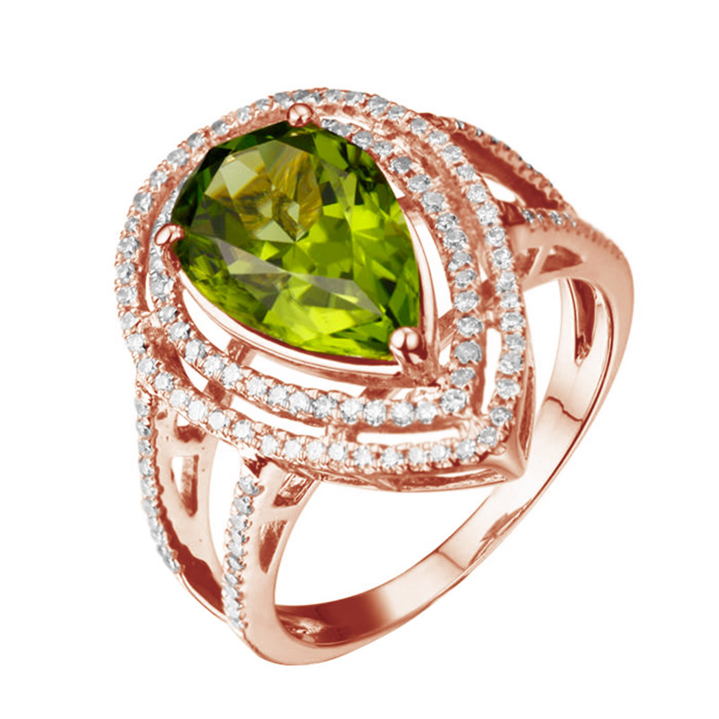 Zlatý olivínový prsten 90546