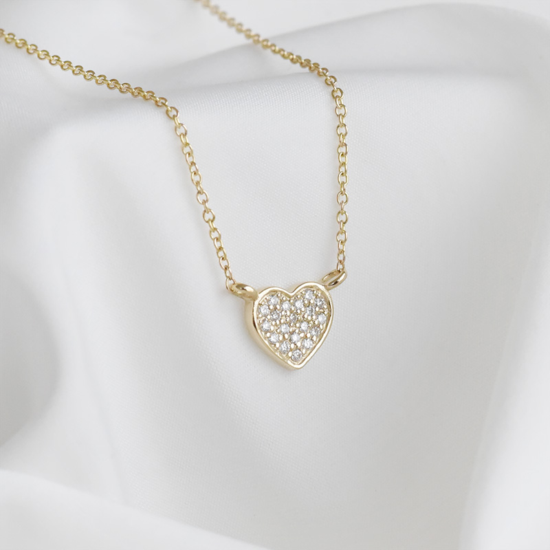 Zlatý náhrdelník ve tvaru srdce 91226