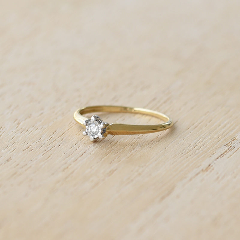 Zásnubní prsten ve stylu solitér ze zlata 91486