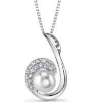 Stříbrný náhrdelník s perlou Jizzi